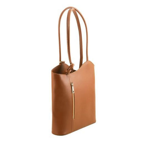 Patty - Saffiano leather convertible backpack shoulderbag